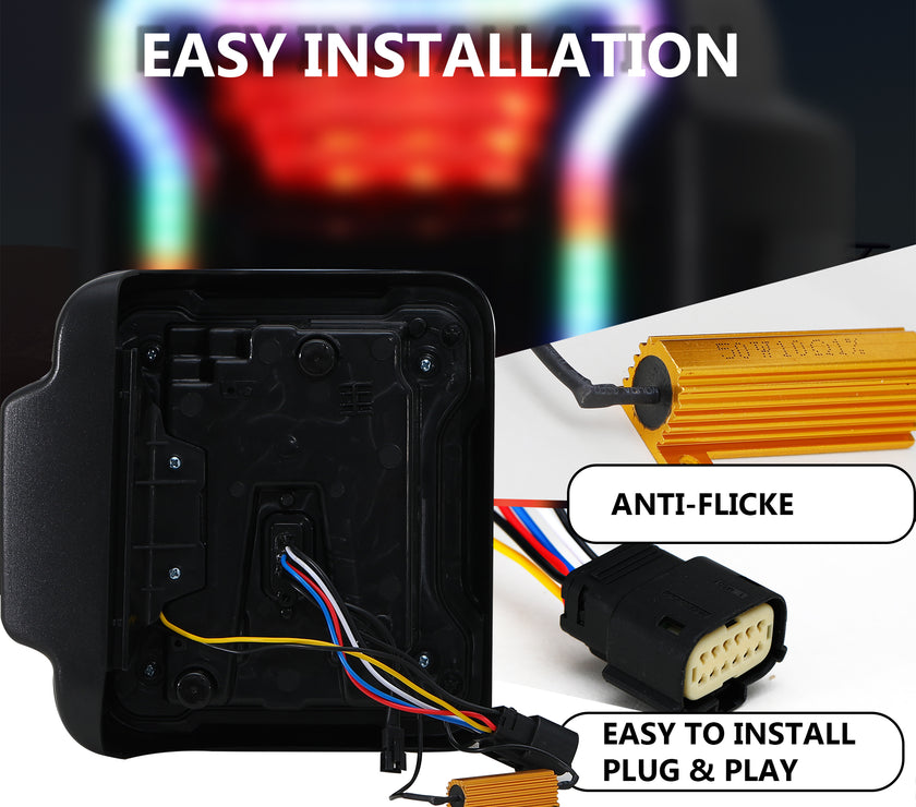 Nicoko LED JL Tail Lights w/Brake Light & Turn Signal Function
