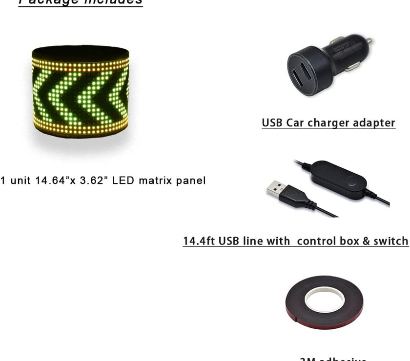 Nicoko LED Matrix panel Bluetooth APP Control USB 5V Flexible LED Screen Scrolling Text Pattern Animation LED sign display 4.8x26 inch