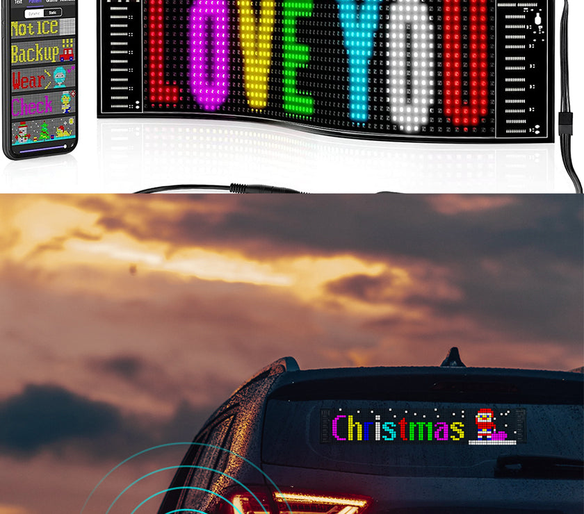 Nicoko LED Matrix panel Bluetooth APP Control USB 5V Flexible LED Screen Scrolling Text Pattern Animation LED sign display 4.8x26 inch