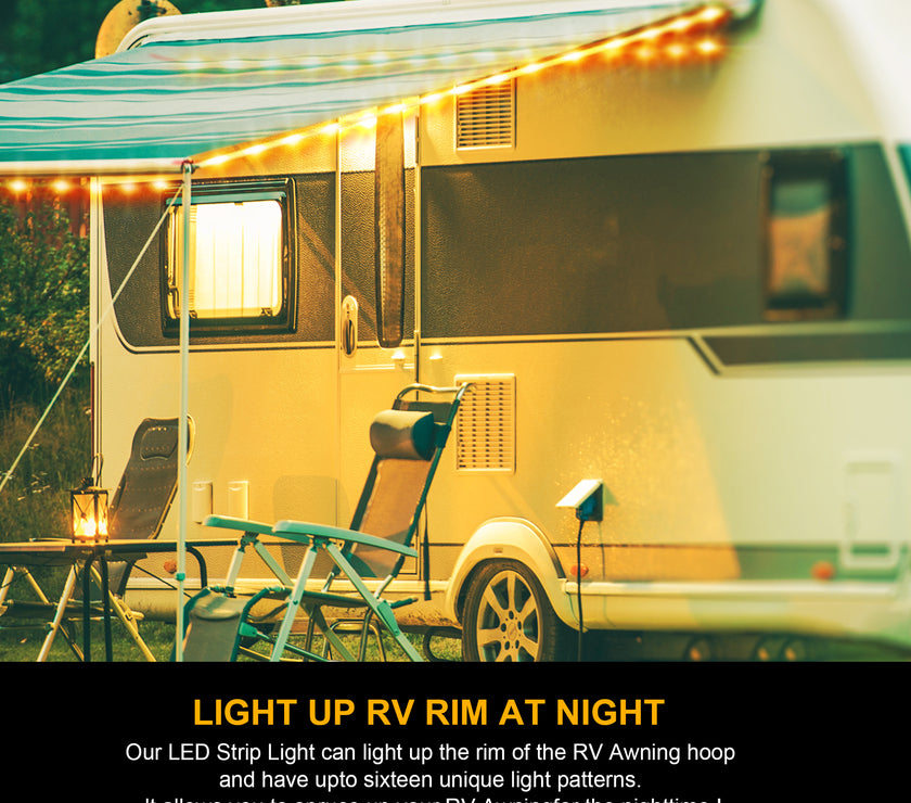 Nicoko LED RV Twinkle Fairy Lights DC 12V Color Changing RV& Campers Exterior RV Awning Lights App&Remote Control - 4x16.4 Ft Smart Led Christmas String Parade Lights Music Sync for Jeep Truck SUV