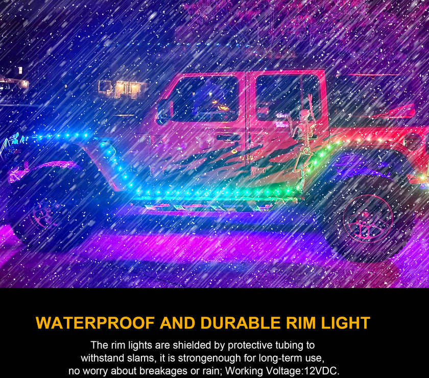 Nicoko LED RV Twinkle Fairy Lights DC 12V Color Changing RV& Campers Exterior RV Awning Lights App&Remote Control - 4x16.4 Ft Smart Led Christmas String Parade Lights Music Sync for Jeep Truck SUV