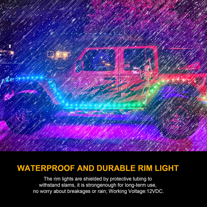 Nicoko LED RV Twinkle Fairy Lights DC 12V Color Changing RV& Campers Exterior RV Awning Lights App&Remote Control - 4x16.4 Ft Smart Led Christmas String Parade Lights Music Sync for Jeep Truck SUV