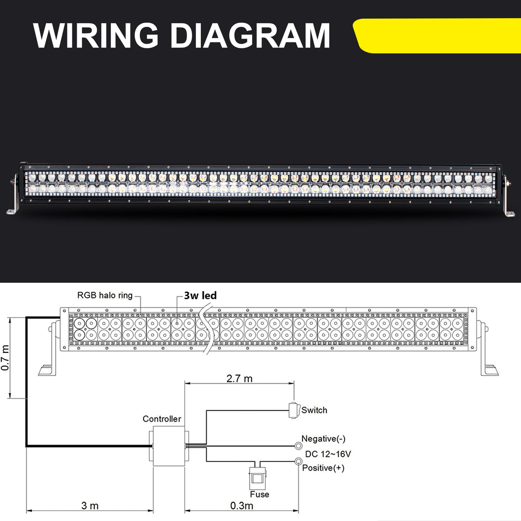 Nicoko Amber White Straight Led Light Bar 240w 42inch RGB Multicolor Chase Halo Over 200 Modes Controlled by App&Remote for Off Road Truck Polaris Razor Trucks SUV IP68 Waterproof