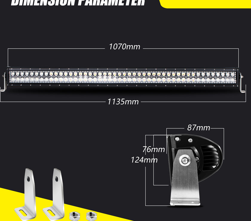 Nicoko Amber White Straight Led Light Bar 240w 42inch RGB Multicolor Chase Halo Over 200 Modes Controlled by App&Remote for Off Road Truck Polaris Razor Trucks SUV IP68 Waterproof