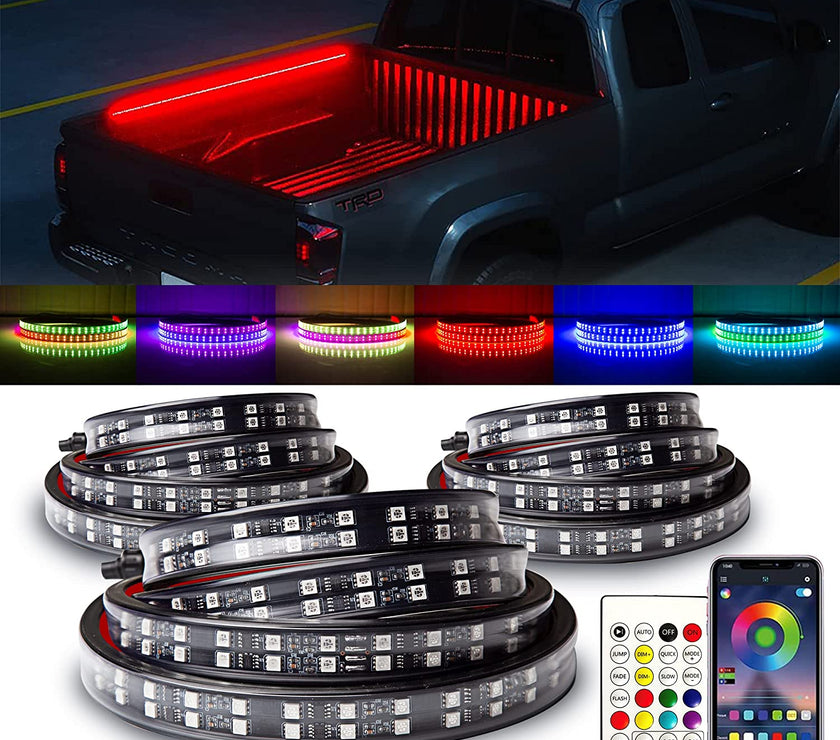 Nicoko 3pcs 60'' Double Truck Bed Bluetooth Lights Kit with APP & Wireless Remote Control