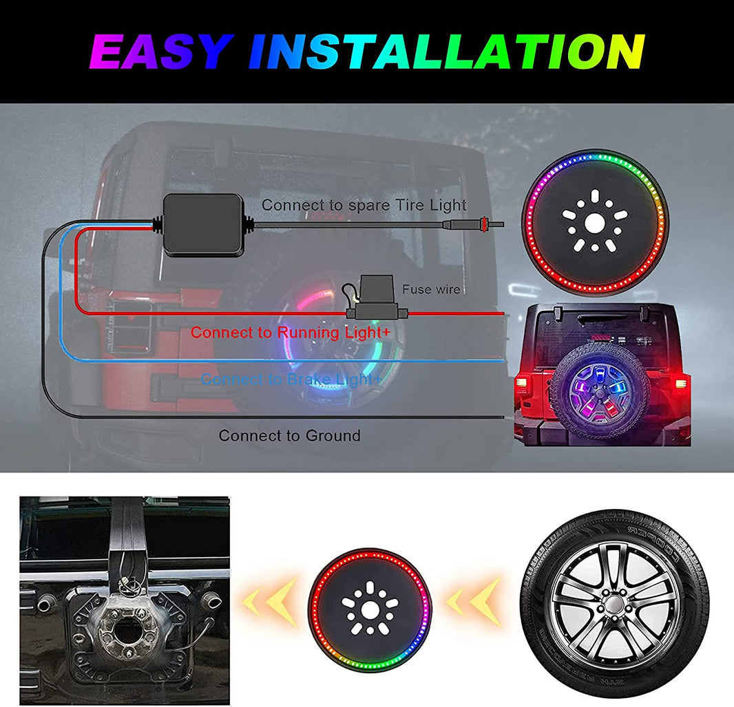 Nicoko RGB Third Brake Light, RGB Spare Tire Lights