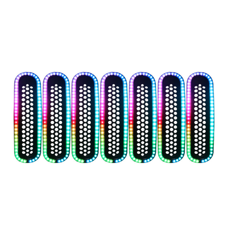 Nicoko RGB Wrangler Grill Mesh for 1997-2018 Wrangler JK JKU (Pack of 7)