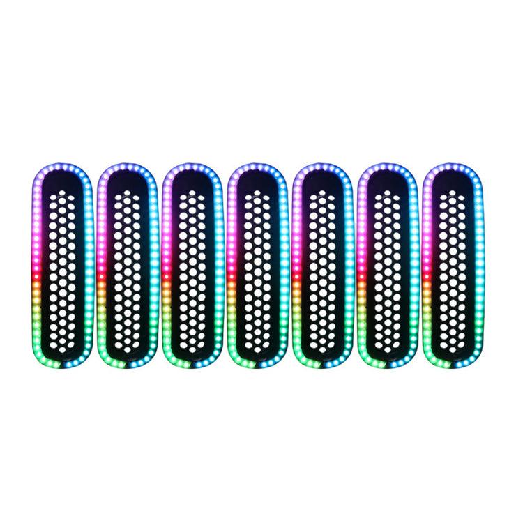 Nicoko RGB Wrangler Grill Mesh for 1997-2018 Wrangler JK JKU (Pack of 7)