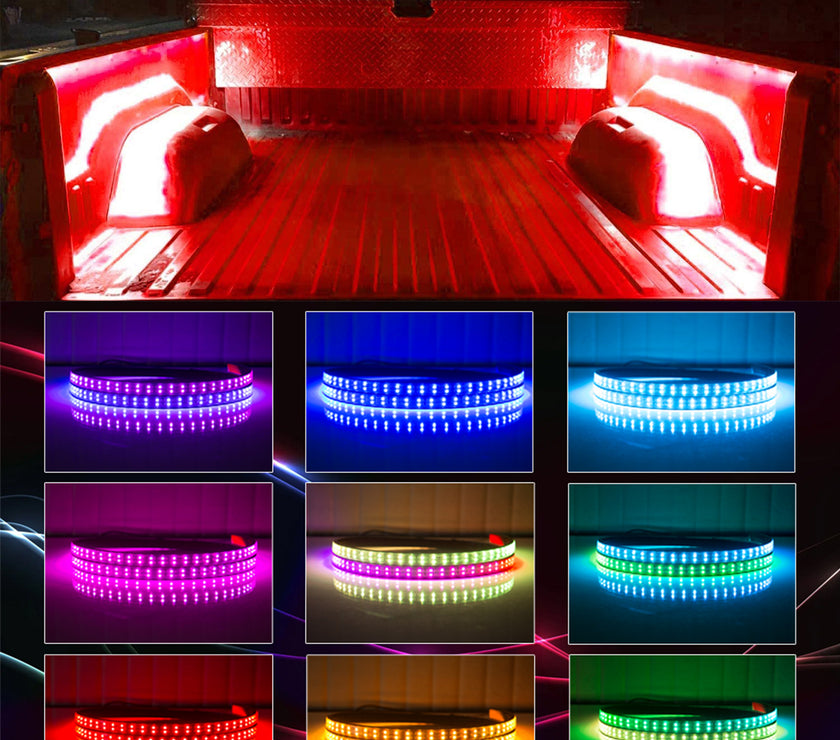 Nicoko 2pcs 60'' Double Truck Bed Bluetooth Lights Kit with APP & Wireless Remote Control